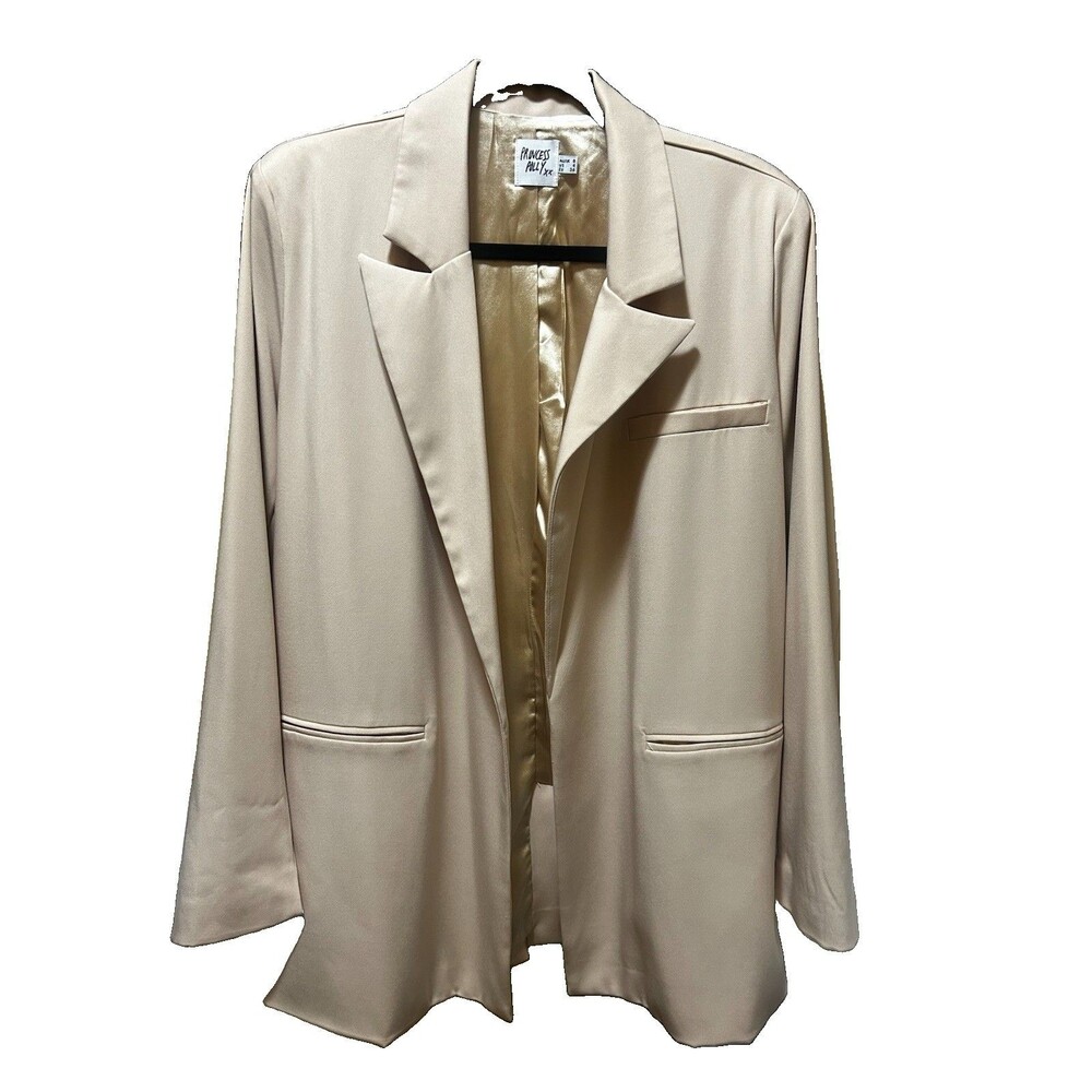 Princess Polly Blazer Beige Women’s Size 4 Fake Pockets Career Office Wear